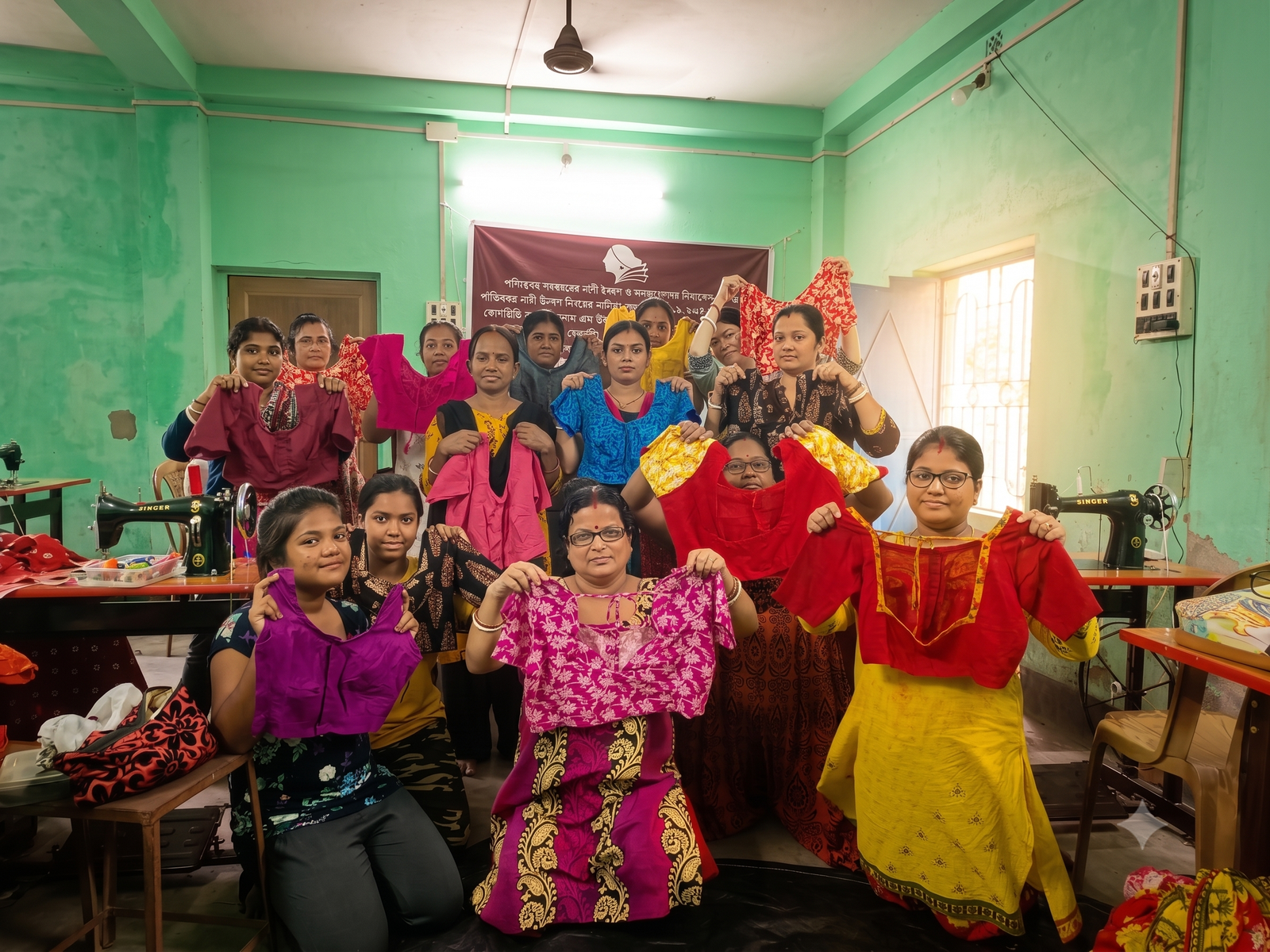 Women taking part in a skills training class