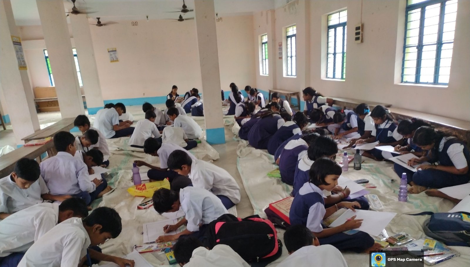 Students studying together in a classroom