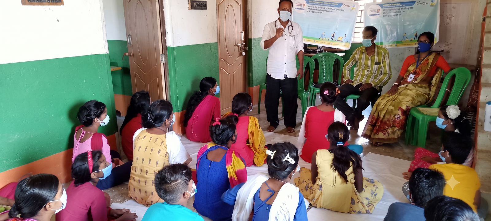 Students learning about hygiene and sanitation
