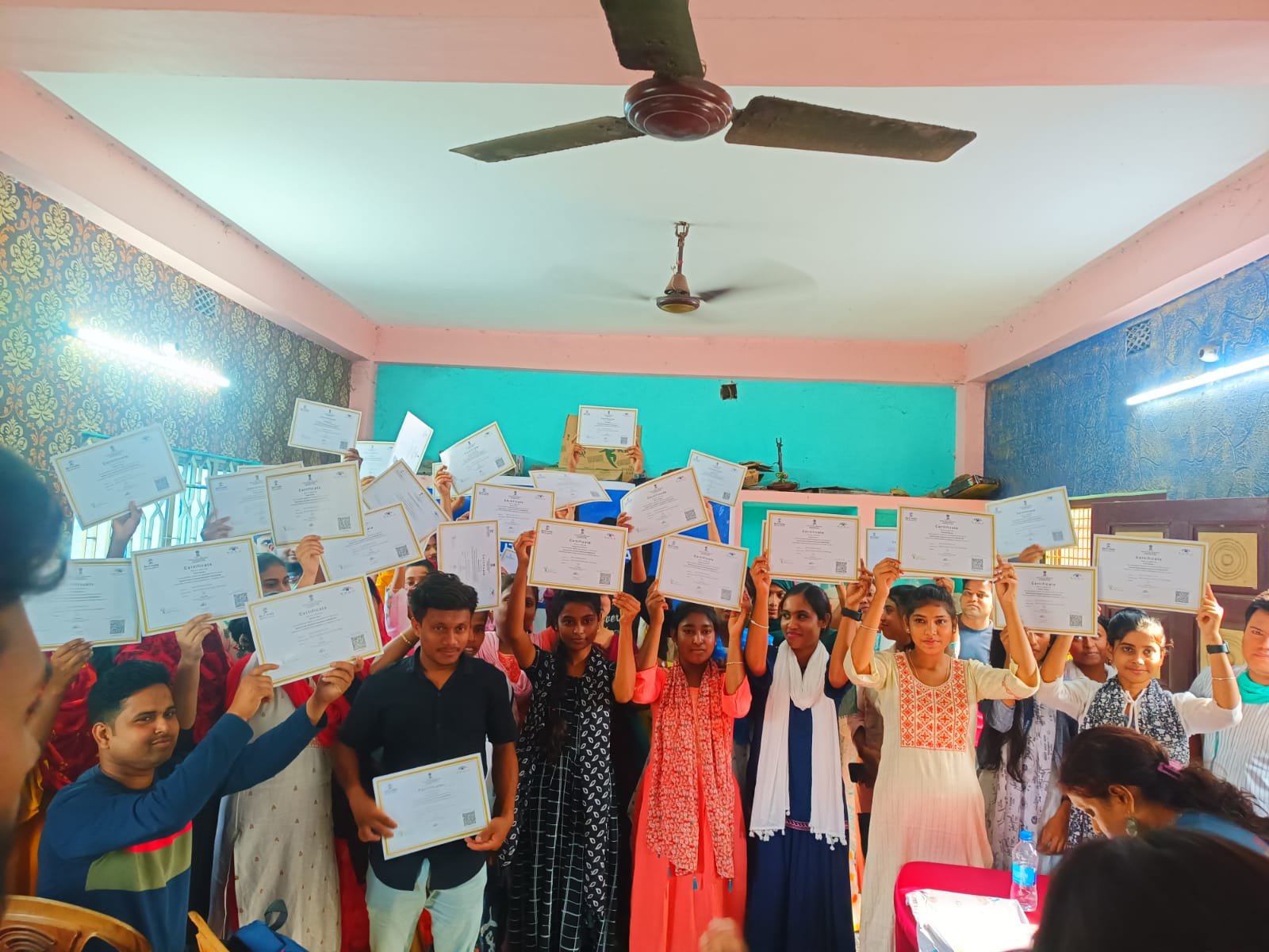 Students taking part in a school awareness session